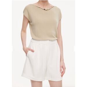 NEW GOELIA Cream Ivory Shorts Stretch Size 29